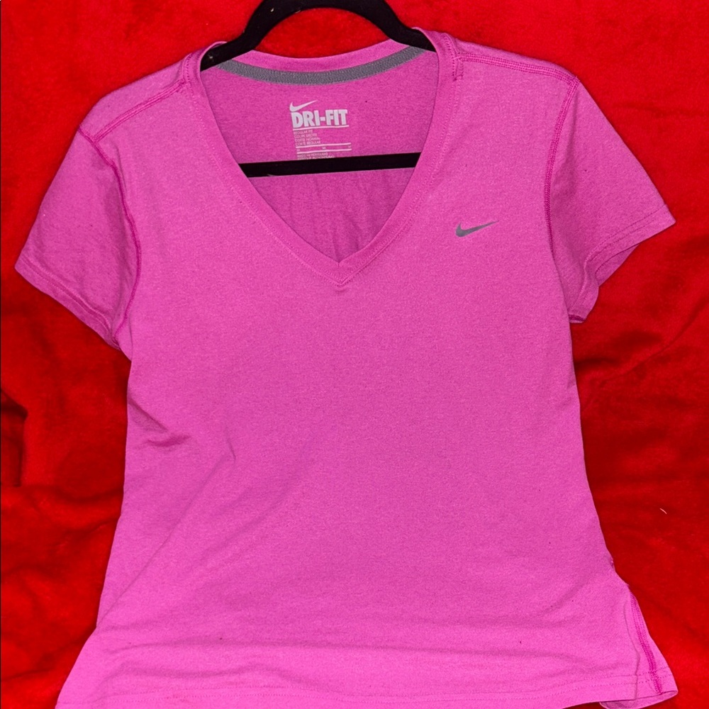 Nike Women's V-Neck Pink Tee